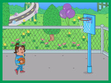 Annie playing basketball